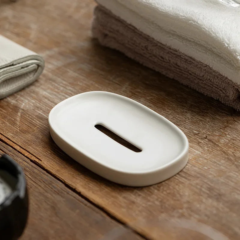 Porte-savon en céramique au style nordique, avec système d'égouttage - Nesty (vue 8)