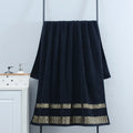 Duo de serviettes de bain noires en coton brodé - Nesty (vue 8)