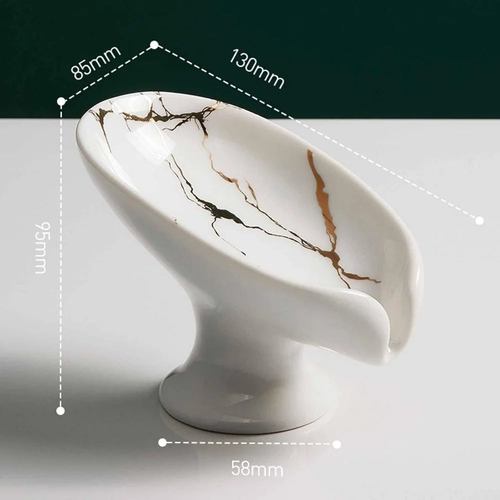 Porte-savon en céramique forme feuille, salle de bain et cuisine - Nesty (vue 2)