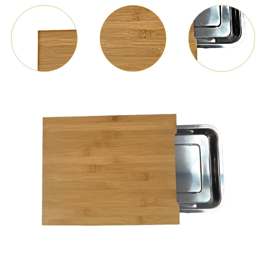 Planche à découper en bois avec plateau de service intégré (vue 5) - Nesty