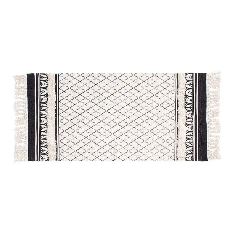 Tapis noué main à franges — motif géométrique - Nesty (vue 11)