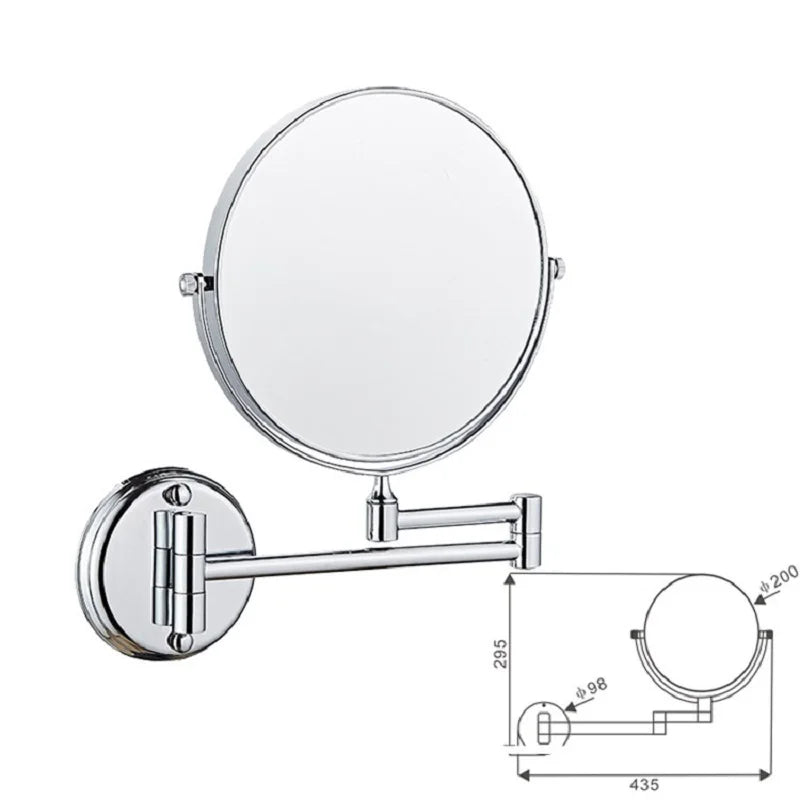Miroir grossissant chromé double face — bras télescopique (vue 5) - Nesty
