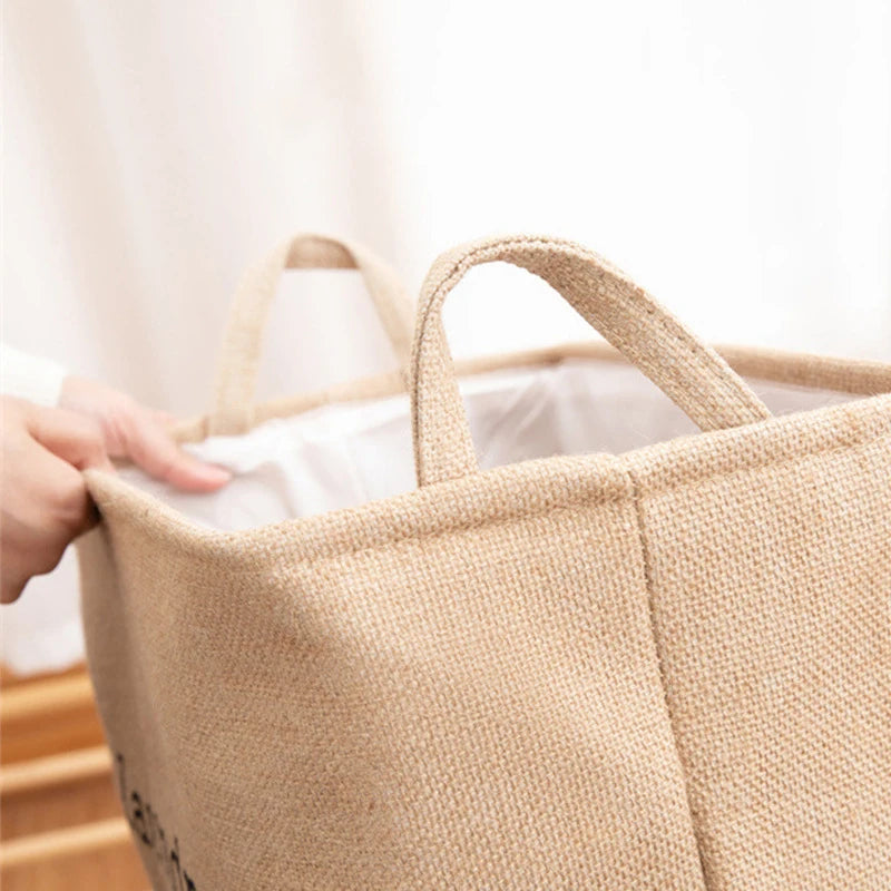 Panier à linge pliable en toile de jute - Nesty (vue 1)