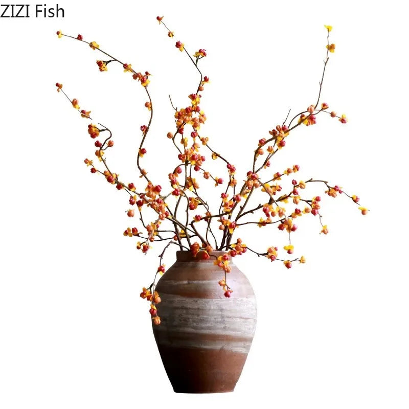 Vase en céramique strié, esprit wabi-sabi rétro (vue 6) - Nesty