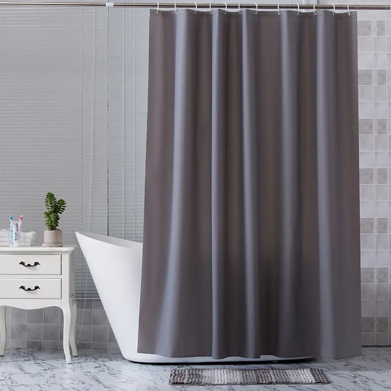 Rideau de douche uni en tissu imperméable, ambiance chaleureuse - Nesty (vue 4)