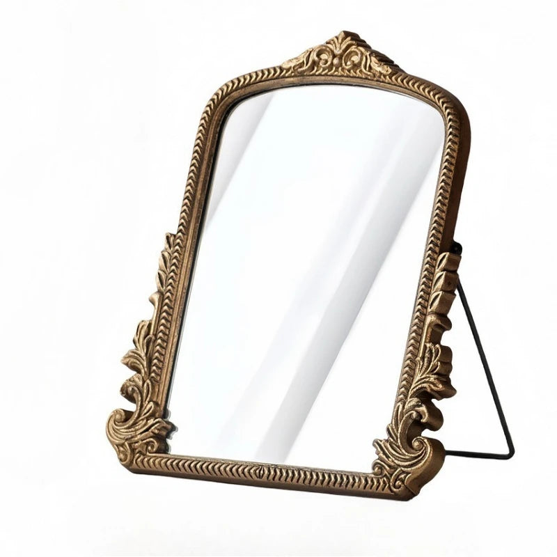 Miroir de coiffeuse doré — cadre en bois ancien (vue 5) - Nesty