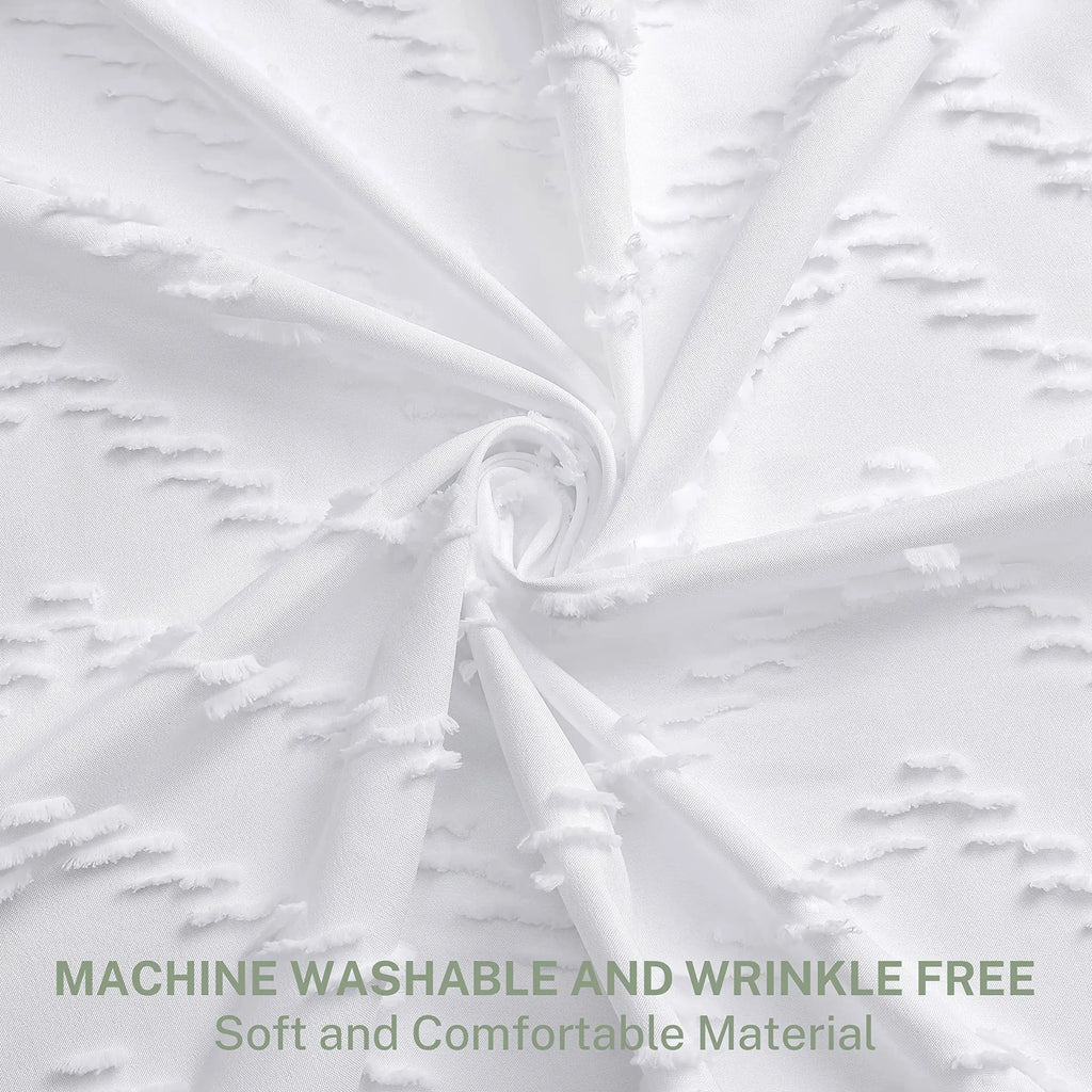 Rideau de douche bohème en tissu tissé à pompons, imperméable - Nesty (vue 2)