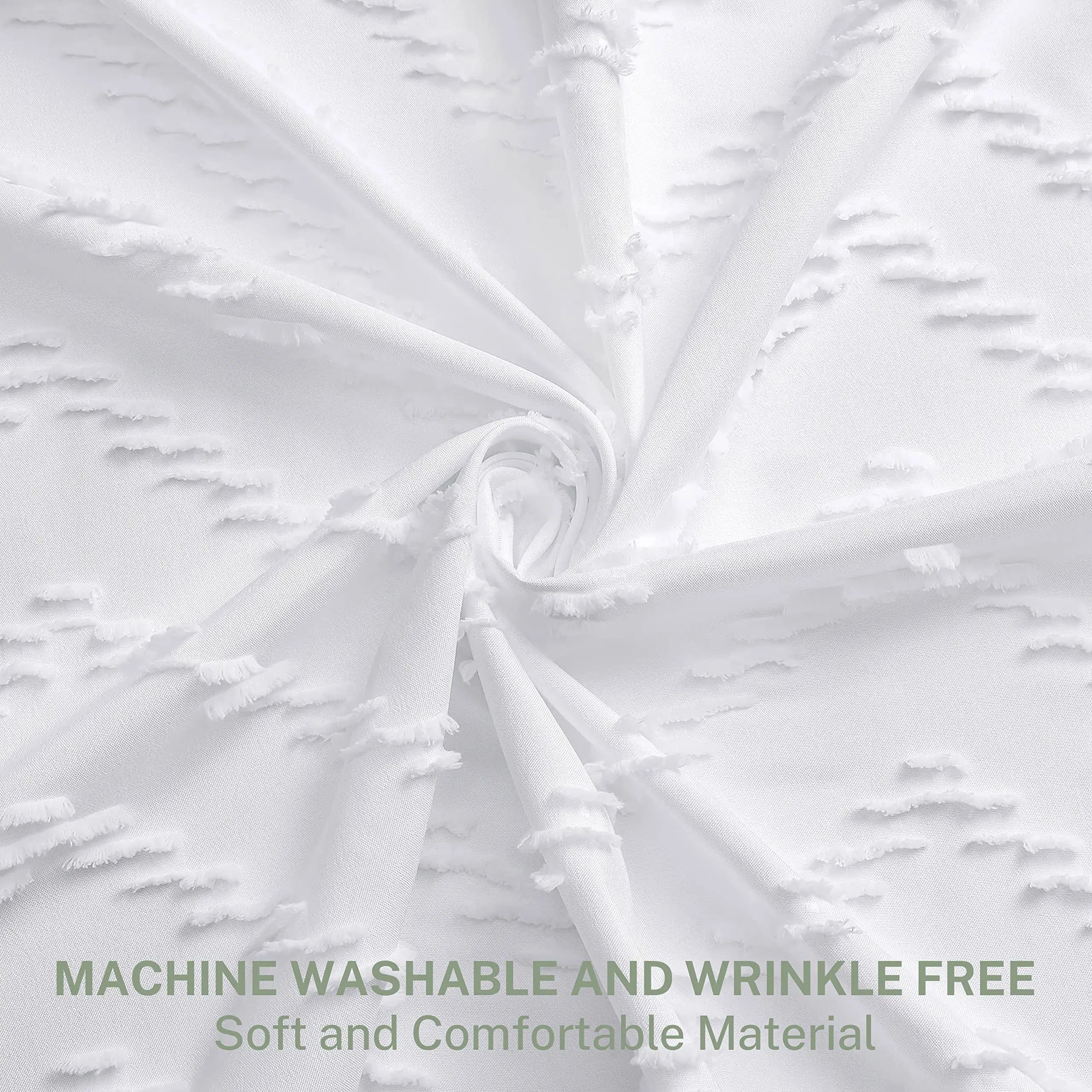 Rideau de douche bohème en tissu tissé à pompons, imperméable - Nesty (vue 2)