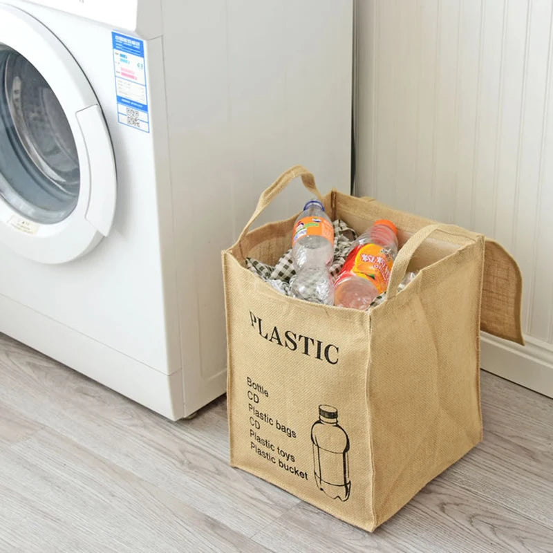 Sac de rangement pliable en jute avec anses - Nesty (vue 4)