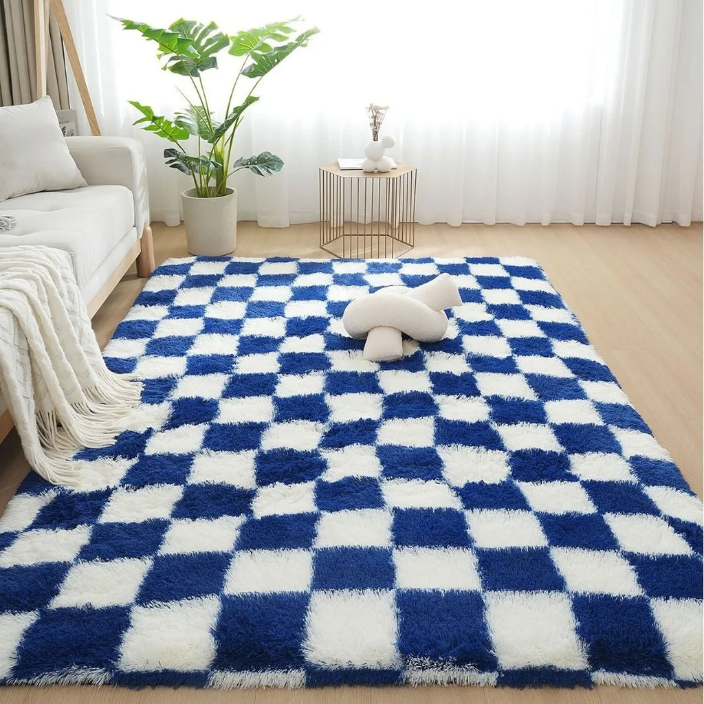 Tapis à damier moelleux pour salon Nesty (vue 11)