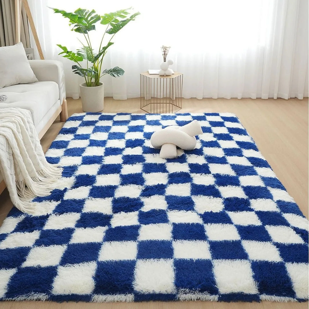 Tapis à damier moelleux pour salon Nesty (vue 11)