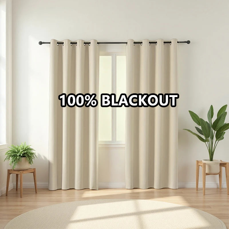 Rideaux occultants Nesty - Coloris écru, 100% occultant