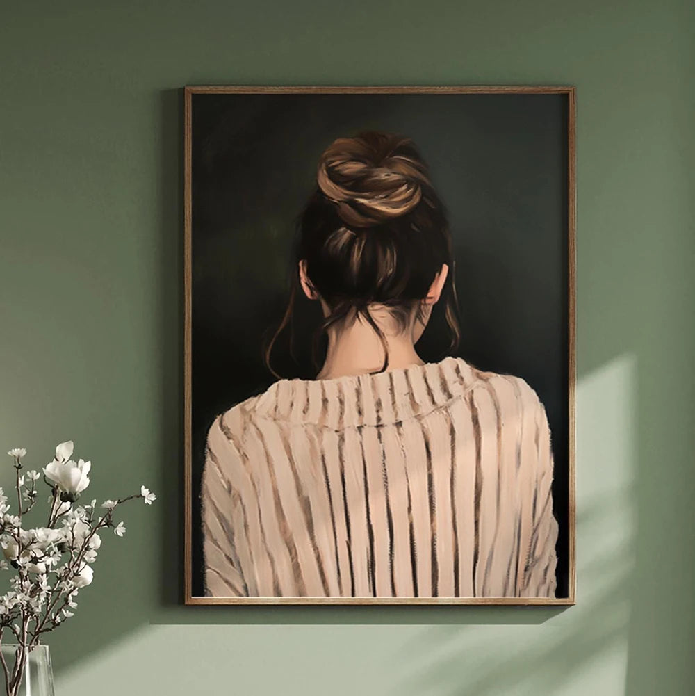 Toile imprimée silhouette abstraite aux fleurs Nesty - Art mural minimaliste (vue 5)
