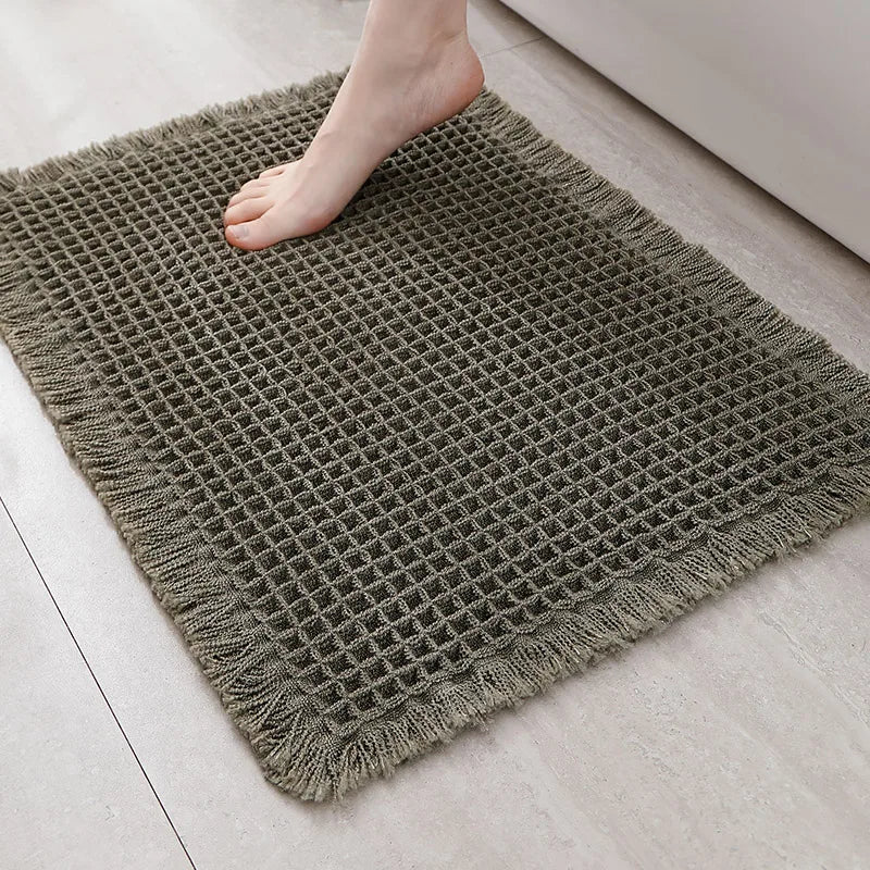 Tapis de bain gaufré à pompons Nesty - Absorbant et antidérapant (vue 15)
