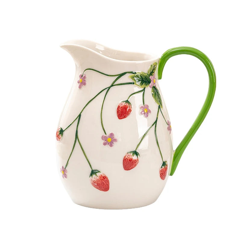 Pichet en céramique à motif fraise en relief, 1,7L - Nesty (vue 5)