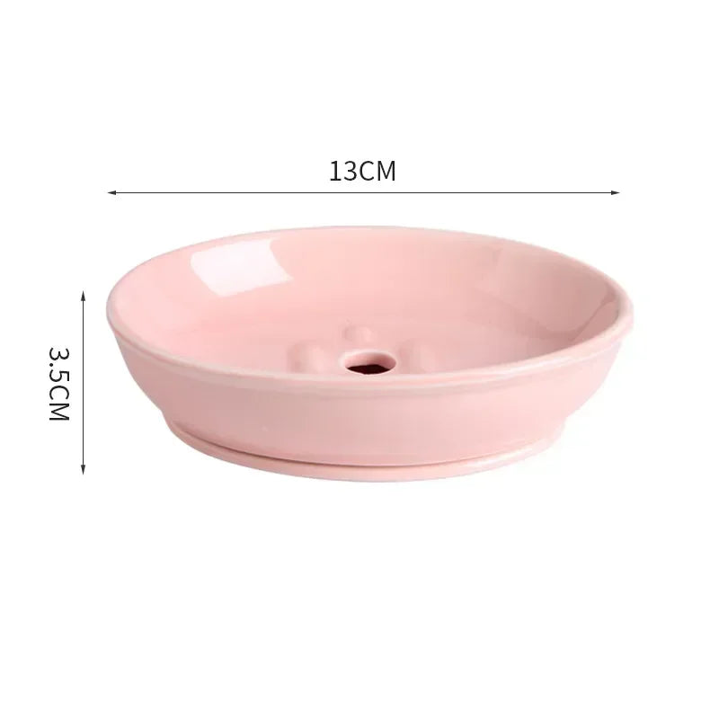 Porte-savon en céramique effet marbré, forme ronde (vue 18) - Nesty
