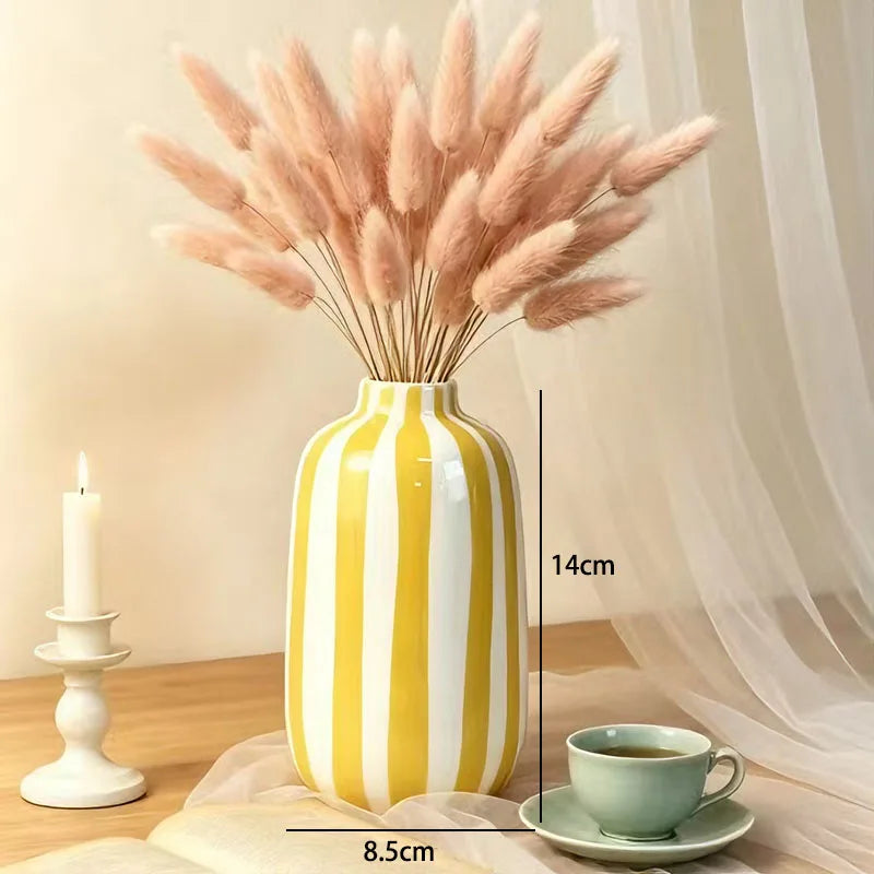 Vase en porcelaine rayé, style rétro américain - Nesty (vue 8)