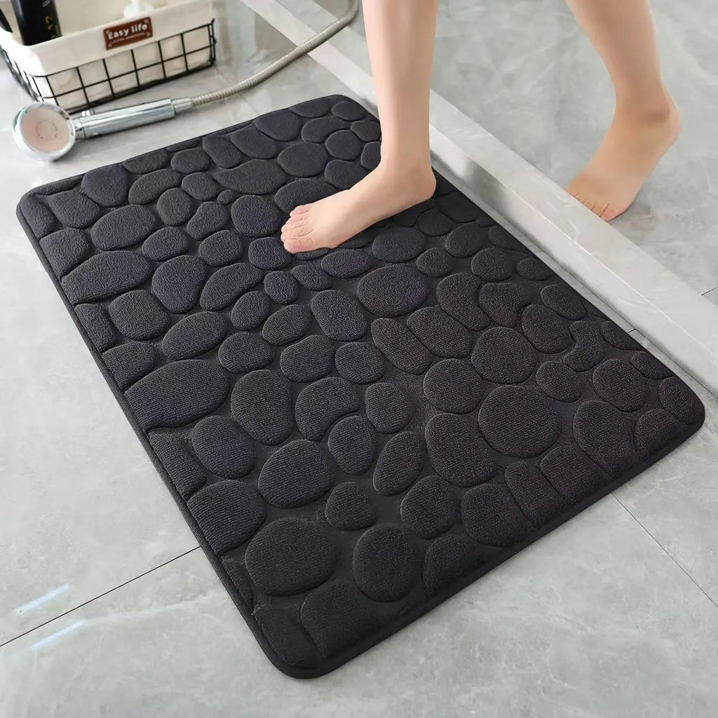 Tapis de bain antidérapant relief 3D — motif galets absorbant - Nesty (vue 10)