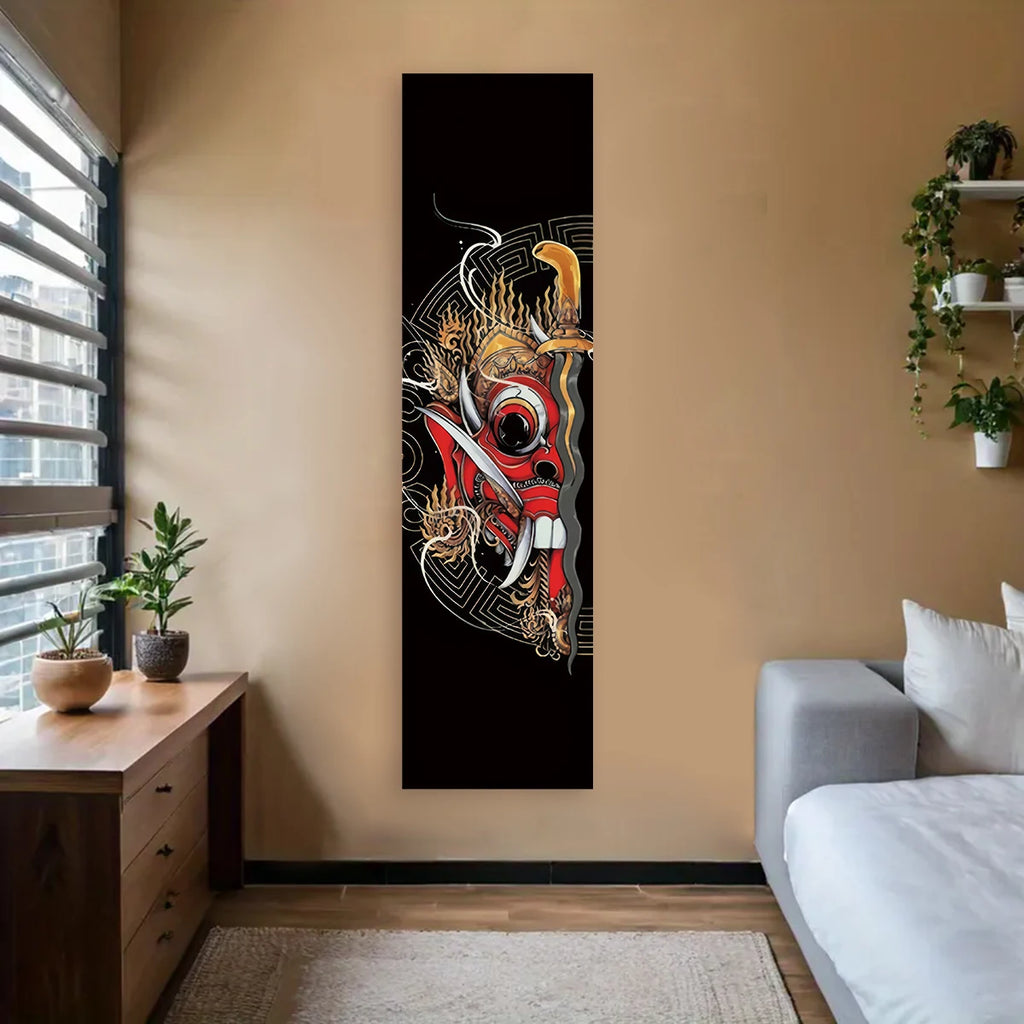 Tapisserie murale vagues japonaises Nesty - Soleil rouge pour le mur (vue 7)