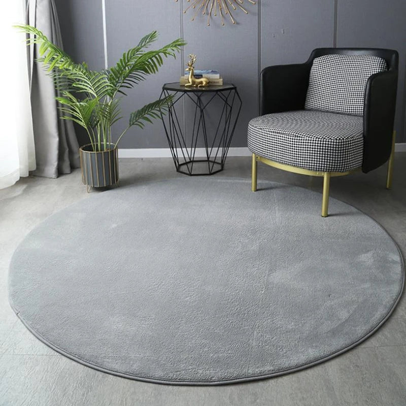 Tapis rond en velours corail Nesty - Tapis court et doux (vue 14)