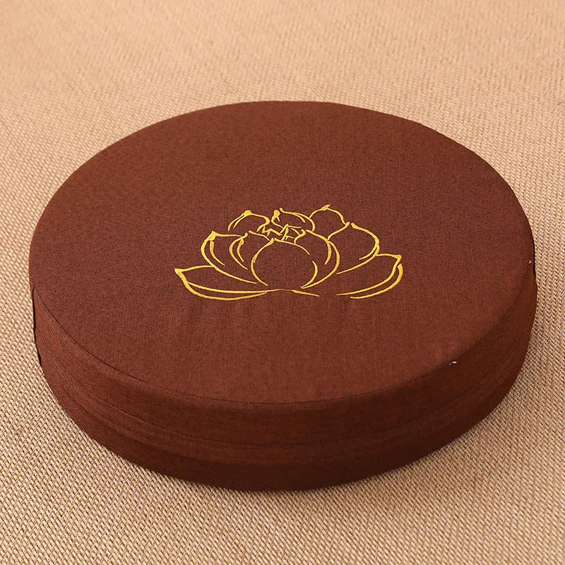 Coussin de méditation en lin Nesty - Texture lotus, modèle compact (vue 10)