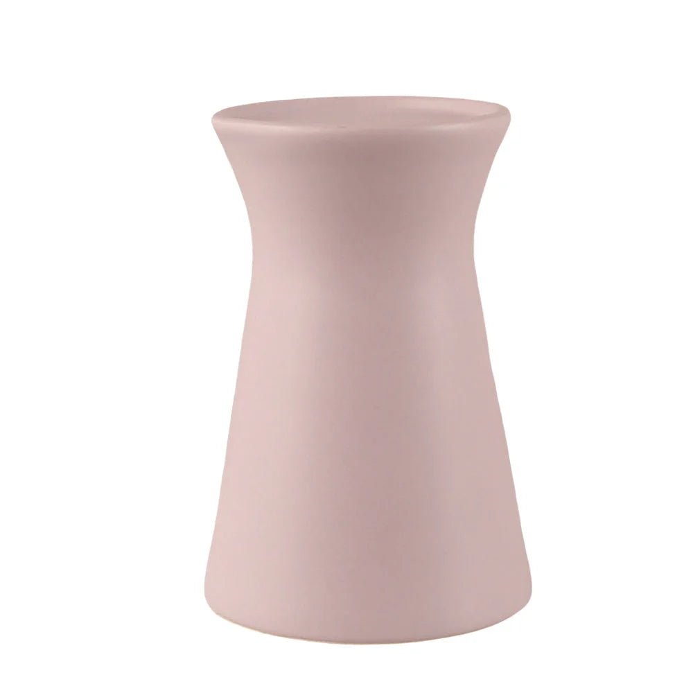 Bougeoir céramique galbé, teinte rose poudré (vue 13) - Nesty