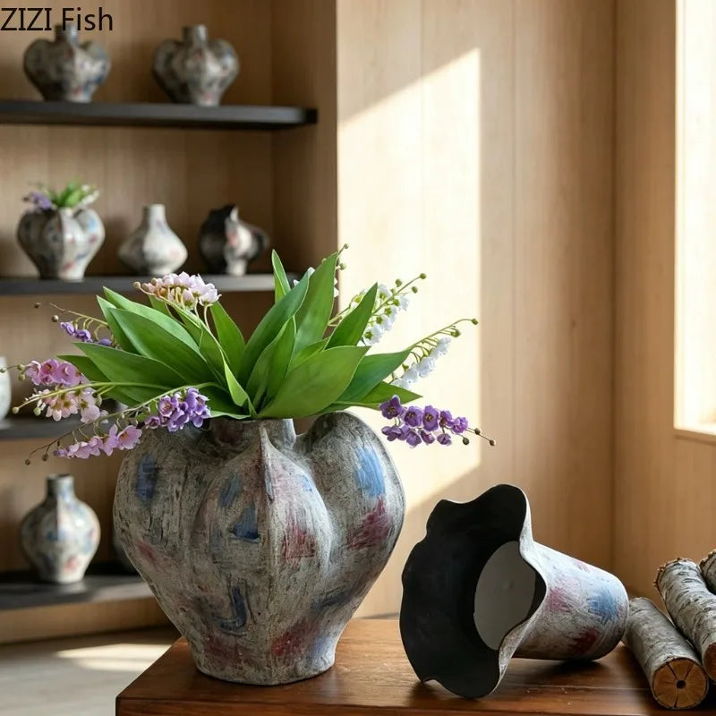 Vase en grès peint à la main, culture hydroponique - Nesty (vue 4)
