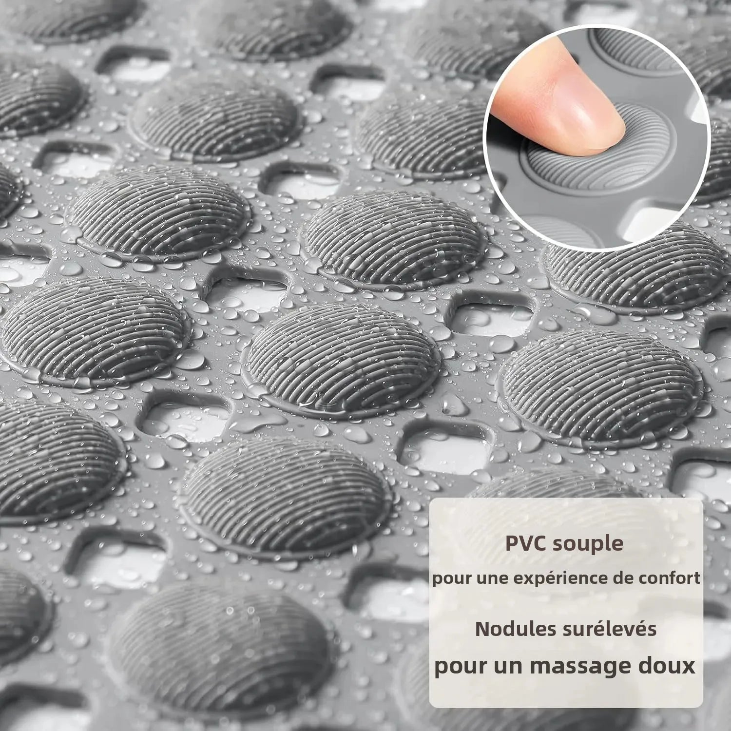 Tapis de baignoire ovale à ventouses — texture antidérapante - Nesty (vue 4)