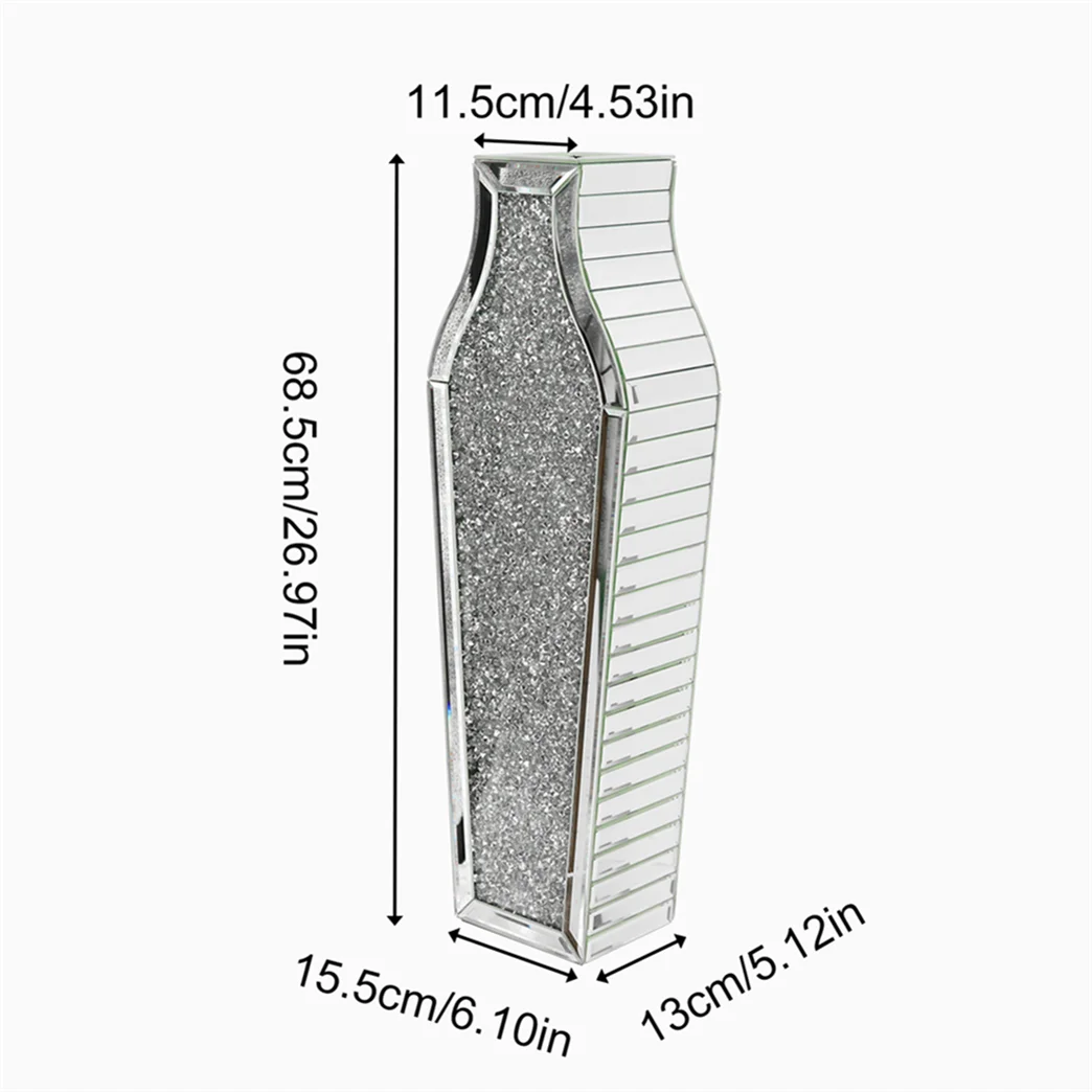 Grand vase sol facetté miroir, 68 cm - Nesty (vue 7)