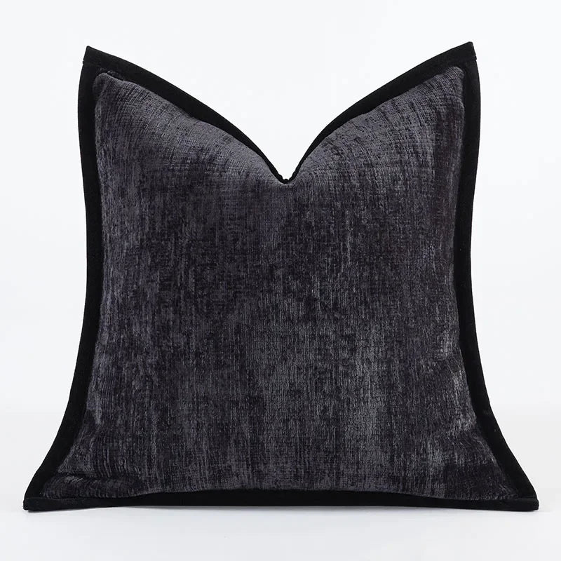 Housse de coussin en chénille épaisse Nesty - Uni, bords piqués (vue 9)