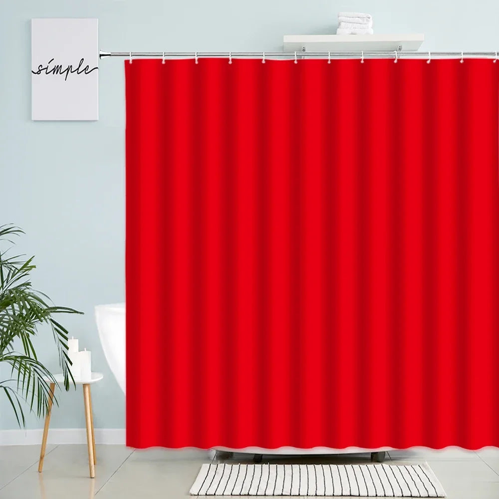 Rideau de douche rouge — teinte unie, fabrication imperméable - Nesty (vue 1)