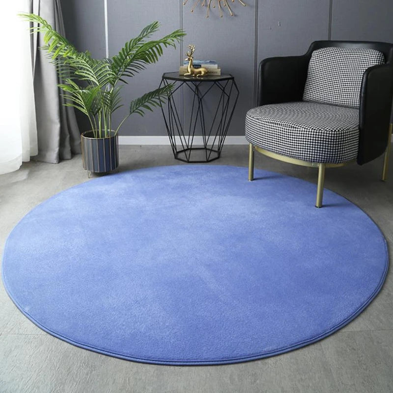 Tapis rond en velours corail Nesty - Tapis court et doux (vue 10)