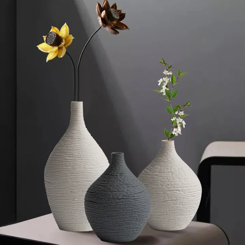 Vase en céramique à col étroit Nesty - Style nordique sobre (vue 5)