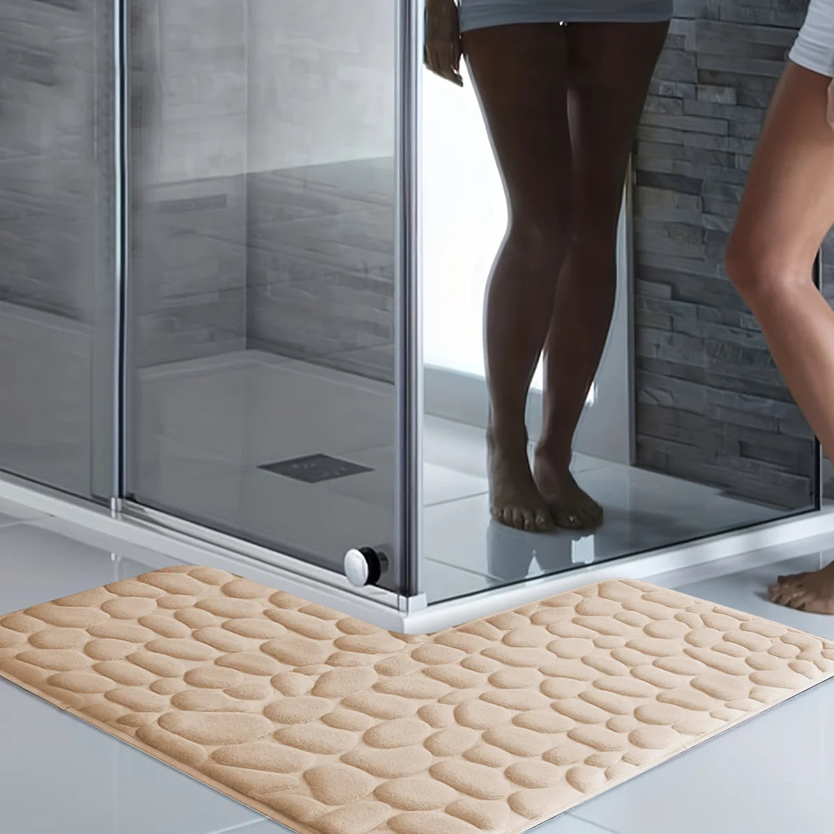 Tapis de bain en flanelle — forme en L, pour tour de baignoire - Nesty (vue 8)