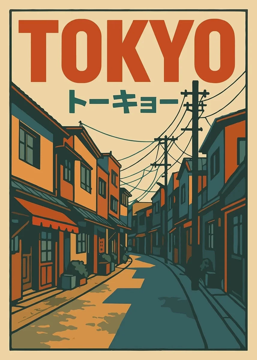 Toile murale illustrée — scène japonaise vintage - Nesty (vue 6)