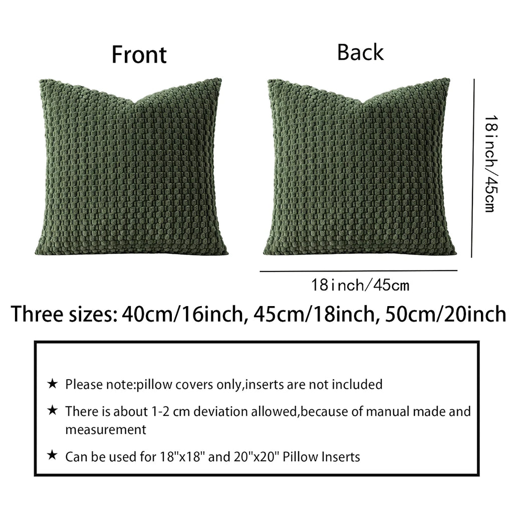 Housse de coussin réversible en velours côtelé Nesty - Fiche recto-verso et tailles disponibles