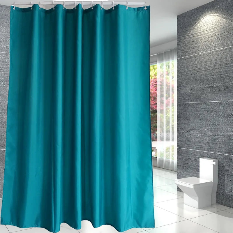Rideau de douche noir en polyester imperméable, grand format avec crochets - Nesty (vue 17)