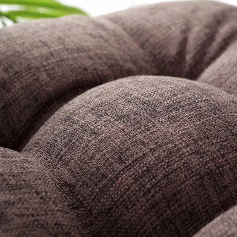Grand coussin de sol carré en coton et lin Nesty - Esprit tatami épais (vue 5)