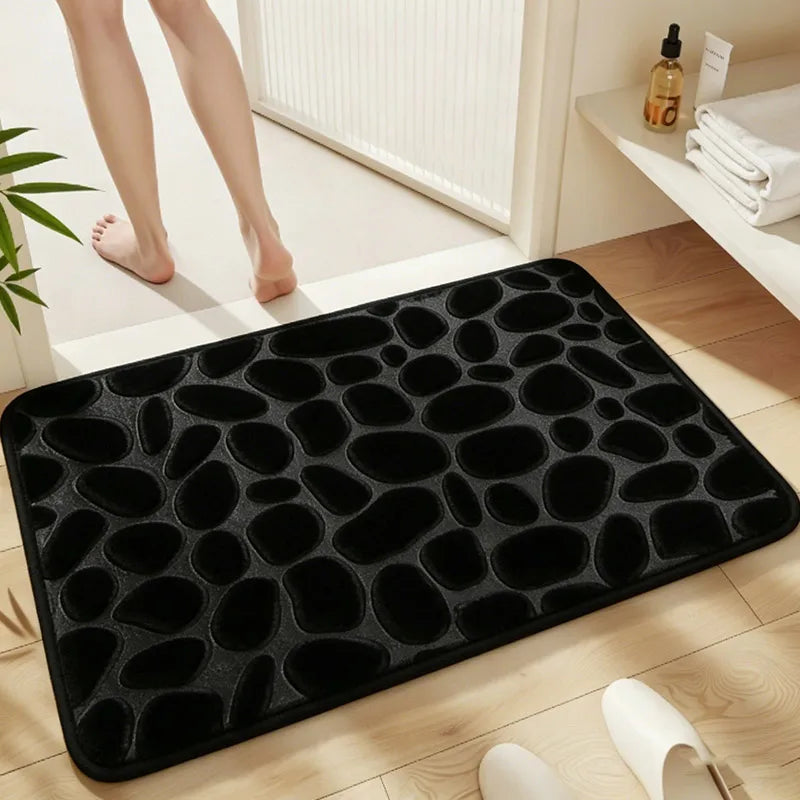 Tapis de bain en microfibre — texture galets, doux et absorbant - Nesty (vue 8)