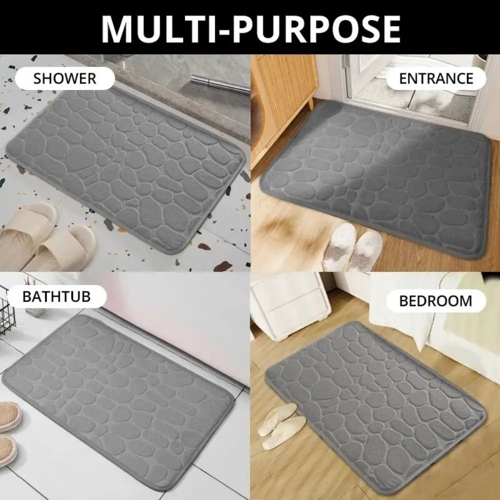 Tapis de bain pelucheux effet galets — confort moelleux - Nesty (vue 2)
