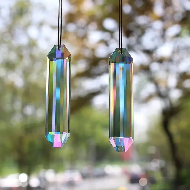 Duo de suncatchers prismes Nesty - Pendentifs cristal pour fenêtre et jardin (vue 5)