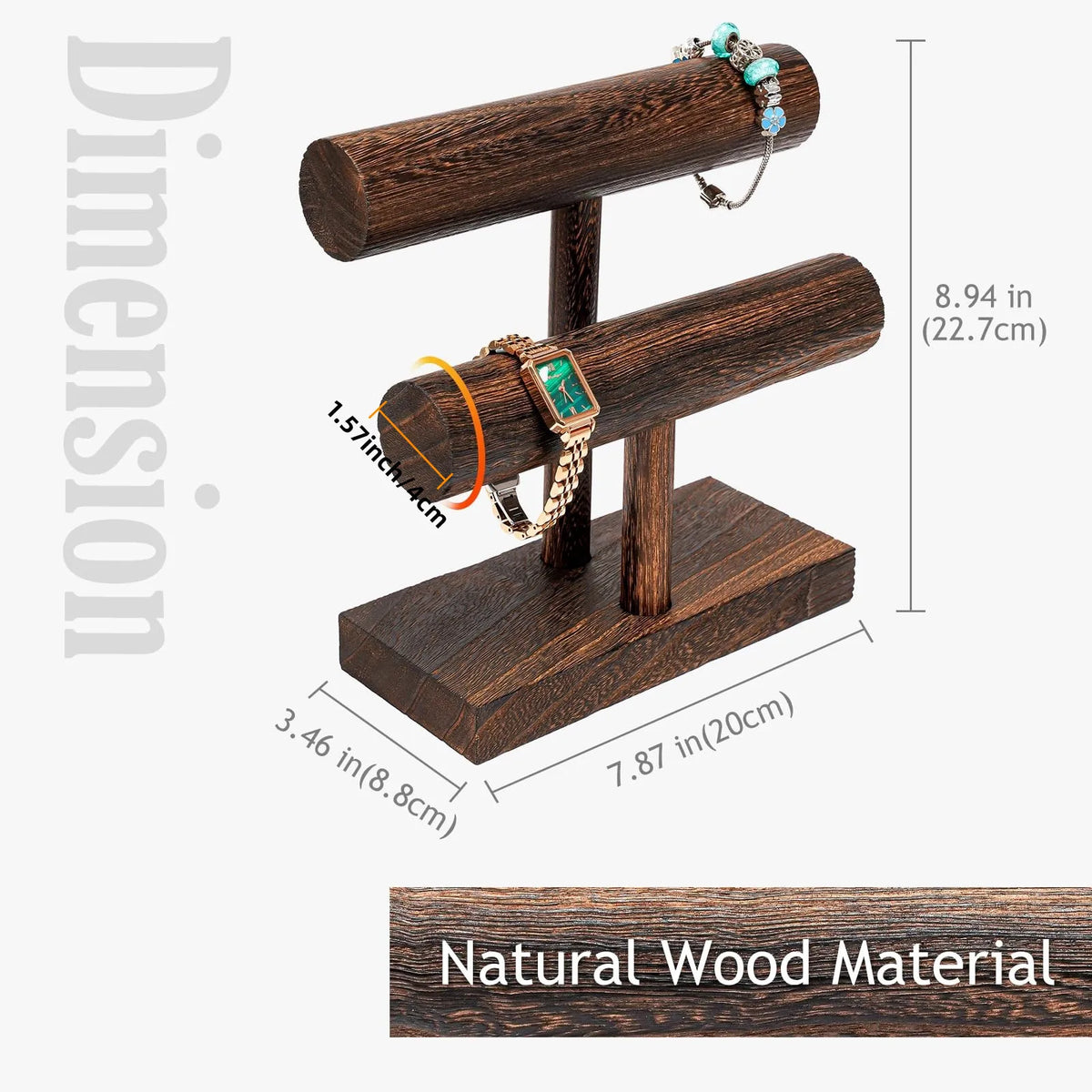 Présentoir à bracelets en bois — deux niveaux - Nesty (vue 6)