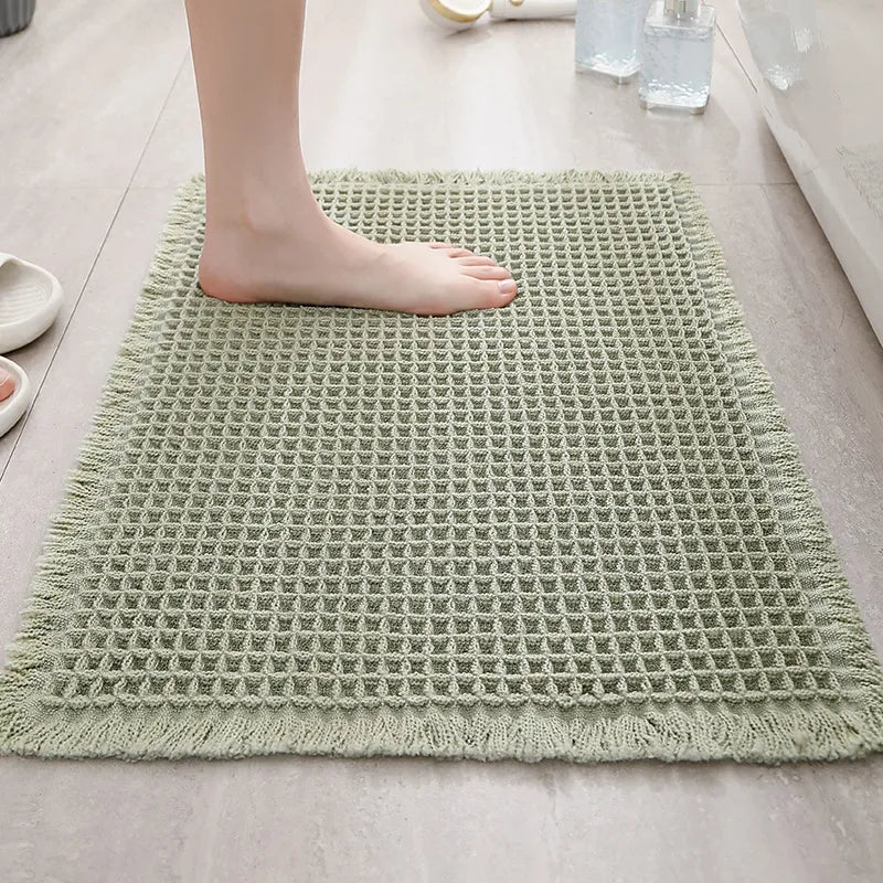 Tapis de bain gaufré à pompons Nesty - Absorbant et antidérapant (vue 14)