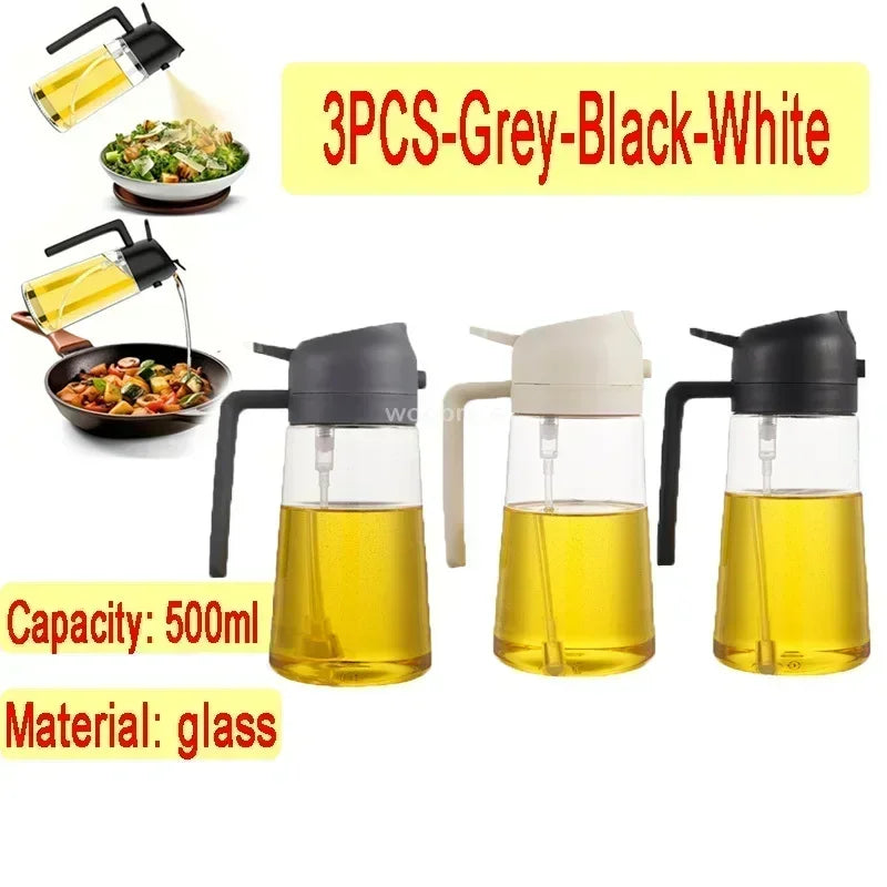 Flacon vaporisateur et verseur d'huile en verre, 500 ml - Nesty (vue 29)