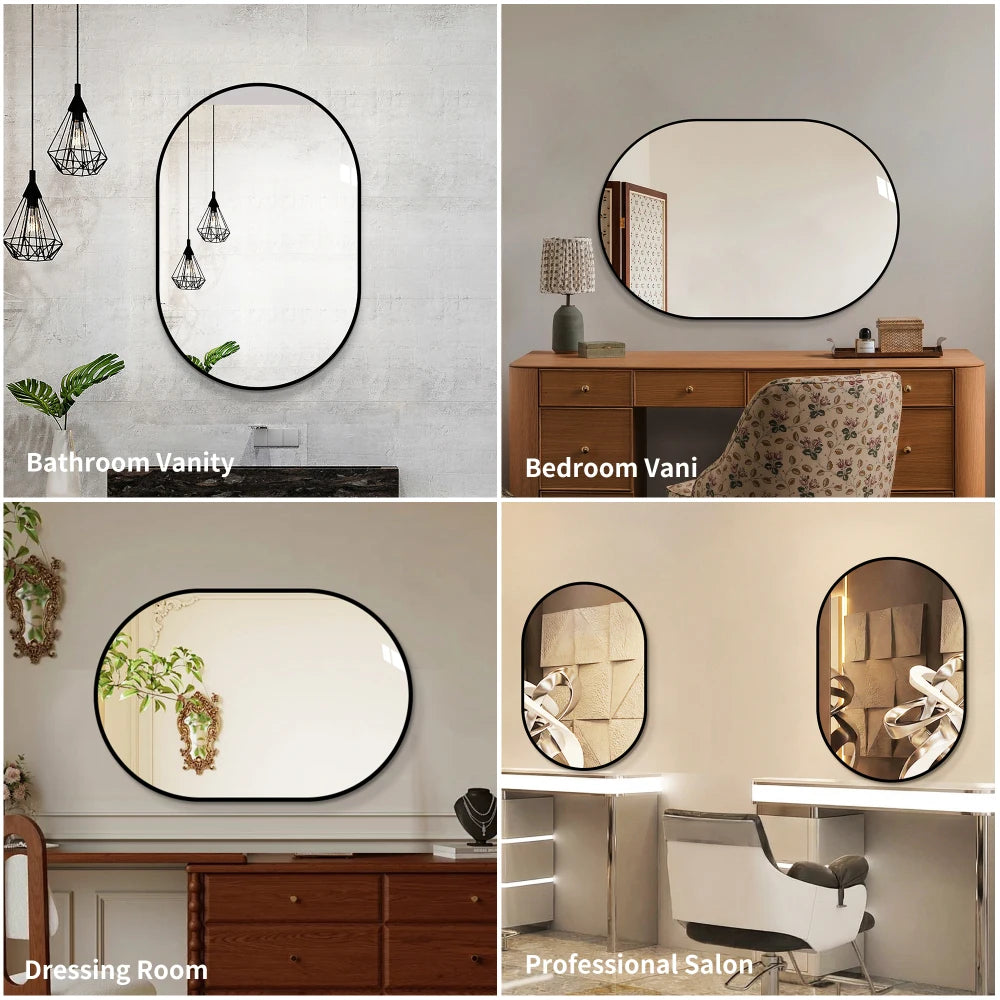 Miroir cintré en aluminium noir — format vertical ou horizontal - Nesty (vue 4)