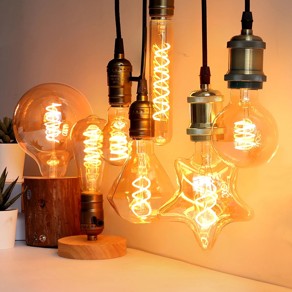 Ampoule LED Edison vintage Nesty - Filament rétro E27 à lumière chaude (vue 5)