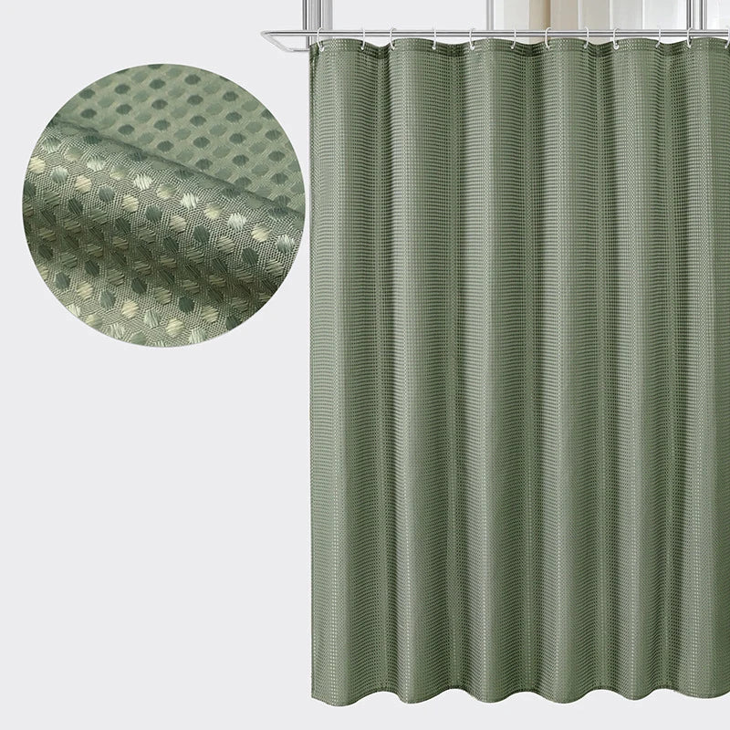 Rideau de douche gaufré opaque — cloison de douche avec crochets - Nesty (vue 14)