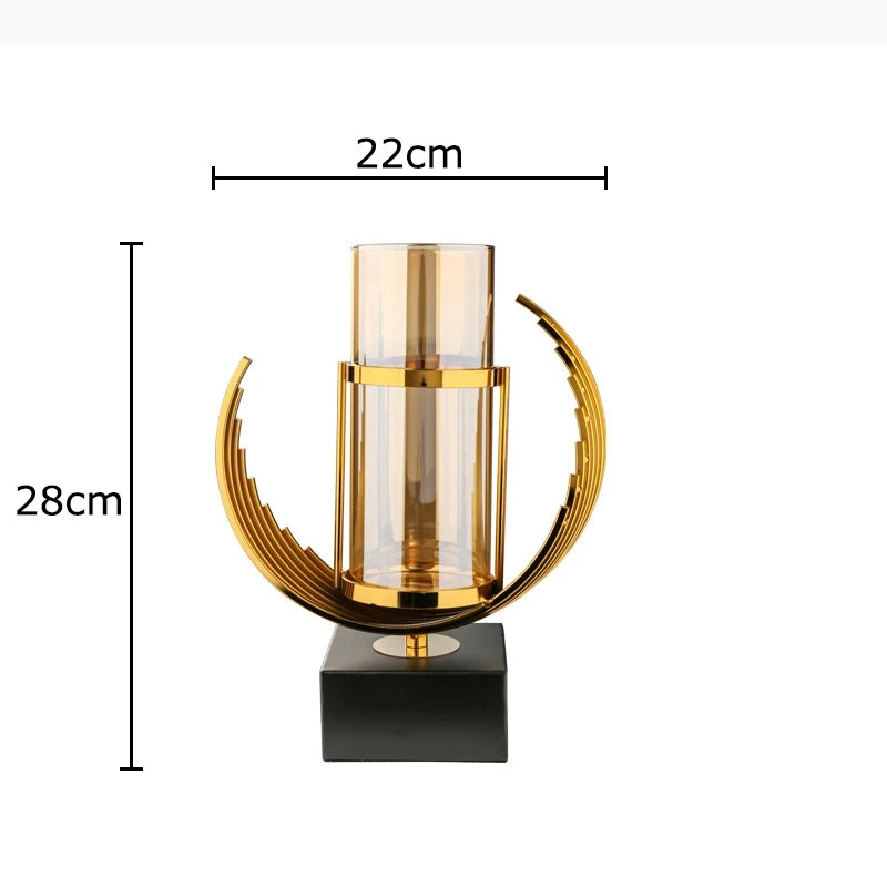 Vase en verre à base dorée — silhouette minimaliste (vue 8) - Nesty