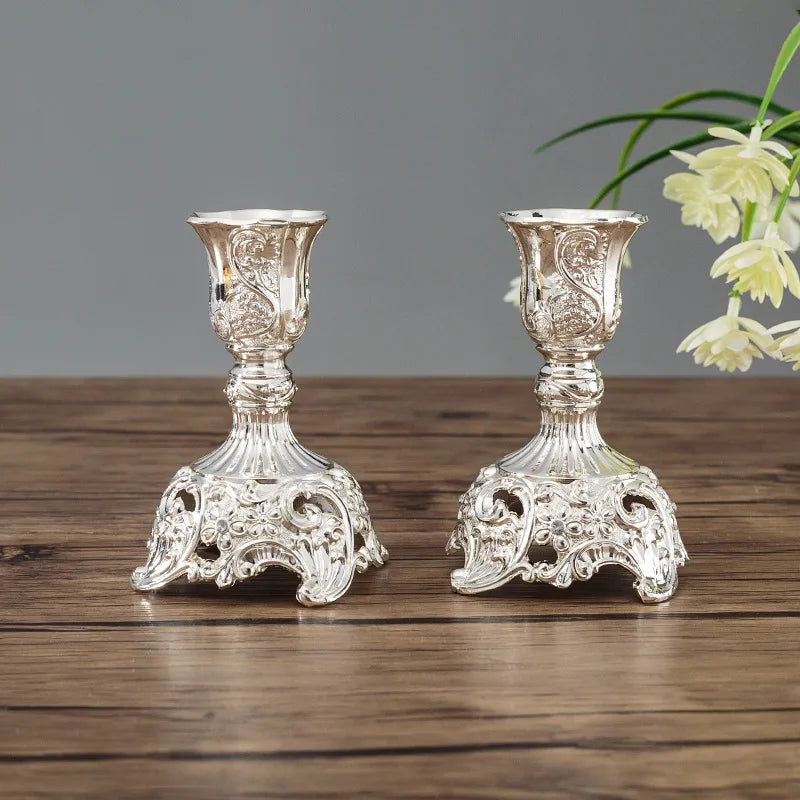 Duo de bougeoirs en métal, finition or ou argent (vue 18) - Nesty