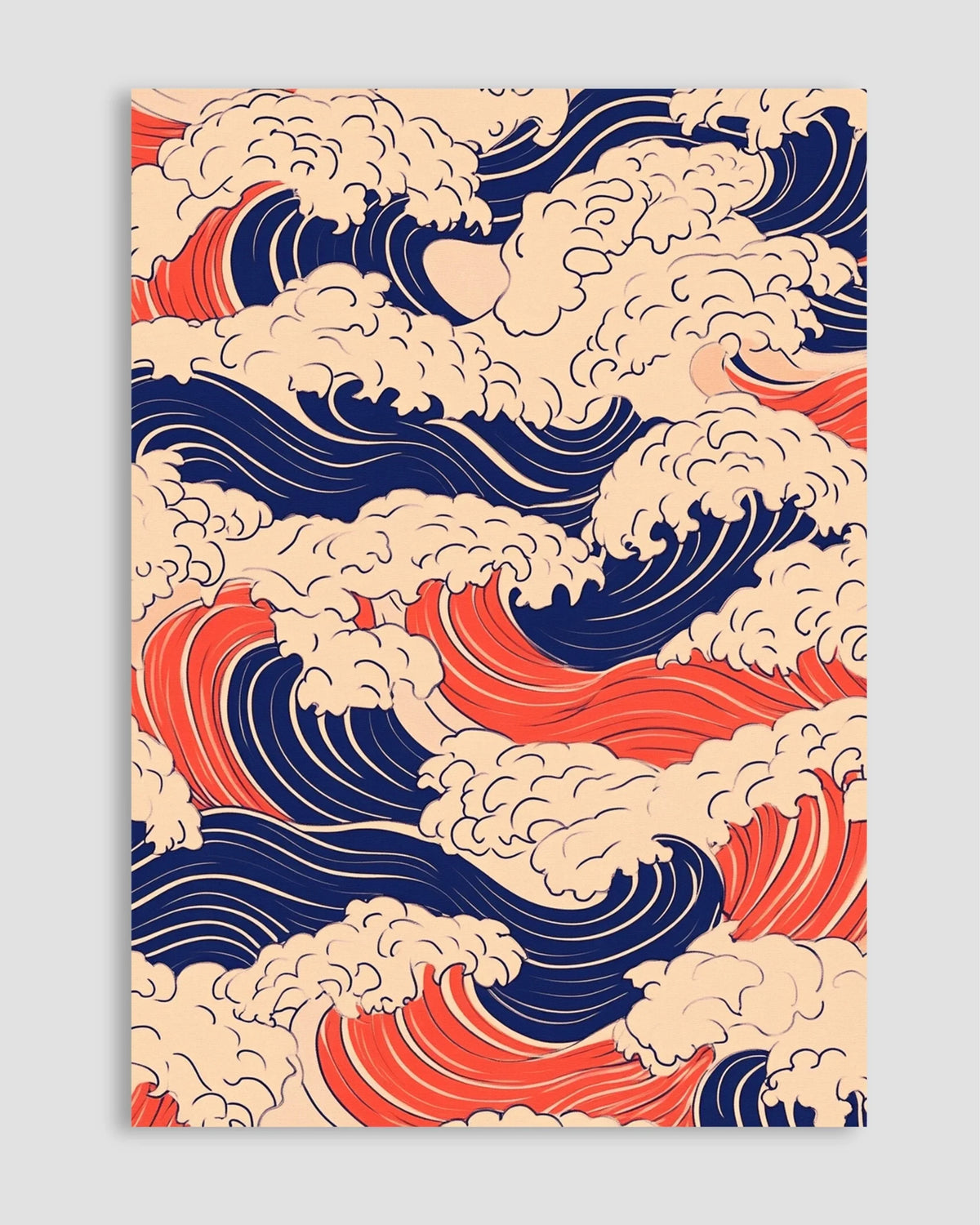 Toile imprimée vagues abstraites Nesty - Art mural japandi (vue 7)